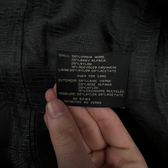 Cole Haan Alpaca Cashmere Wool Coat Size 12 Gray Buttons Winter Formal Jacket - Picture 7 of 9